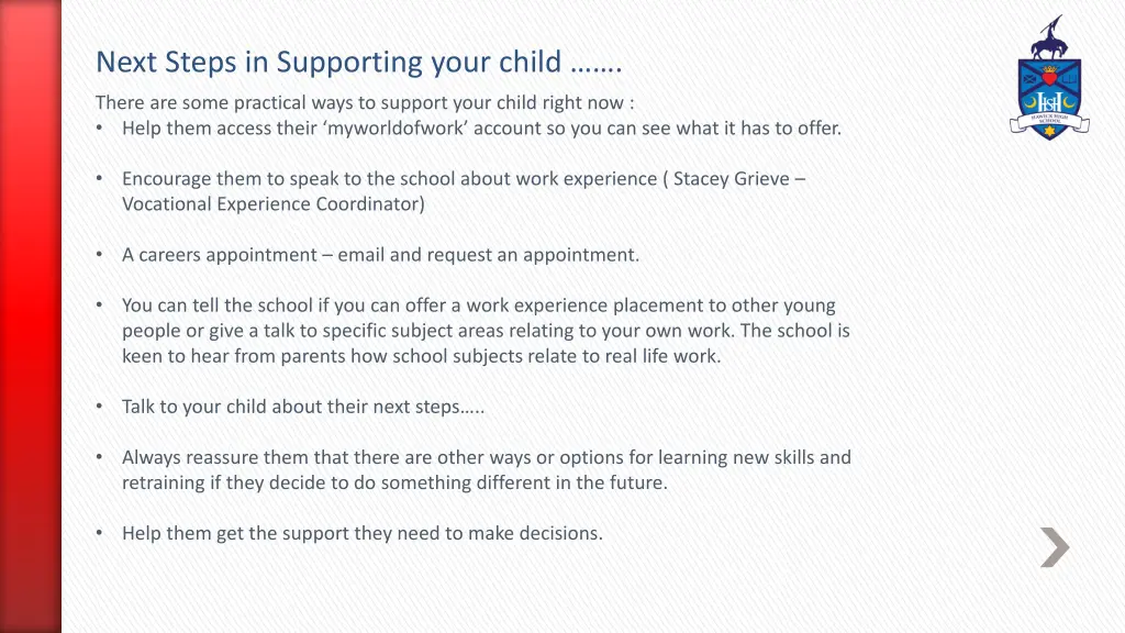 next steps in supporting your child