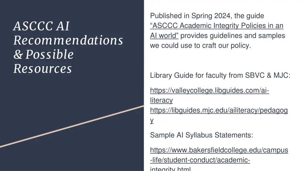 published in spring 2024 the guide asccc academic