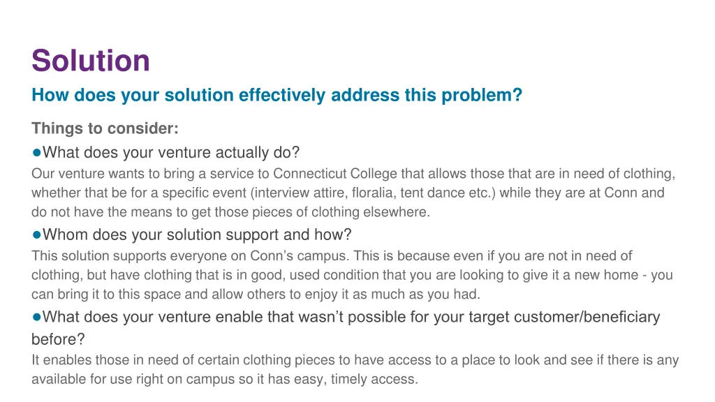 solution how does your solution effectively