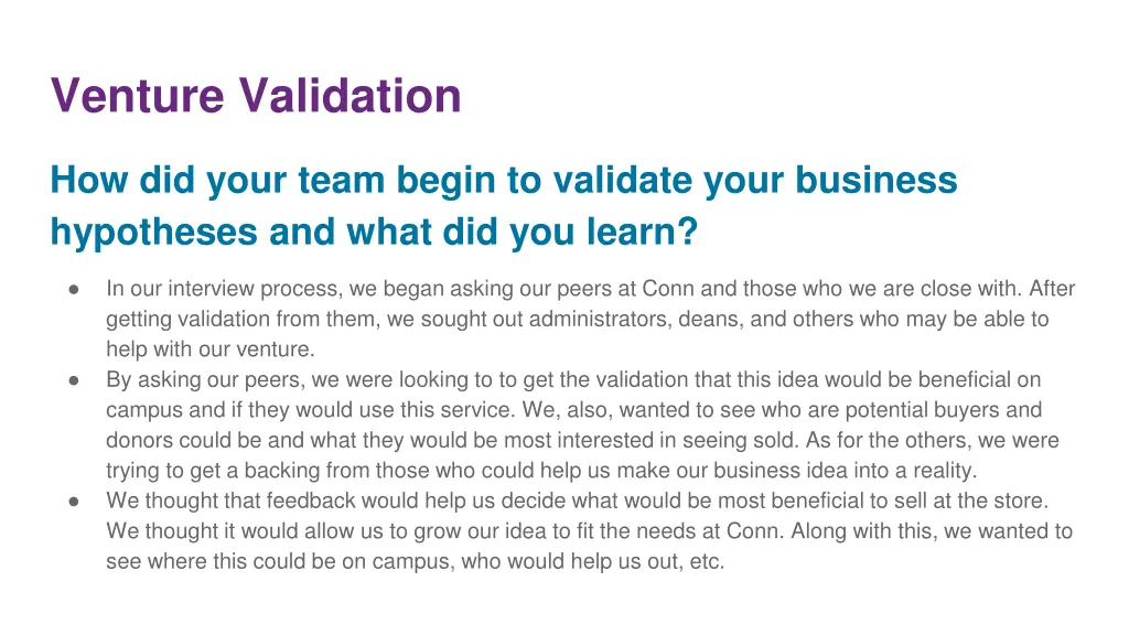 venture validation