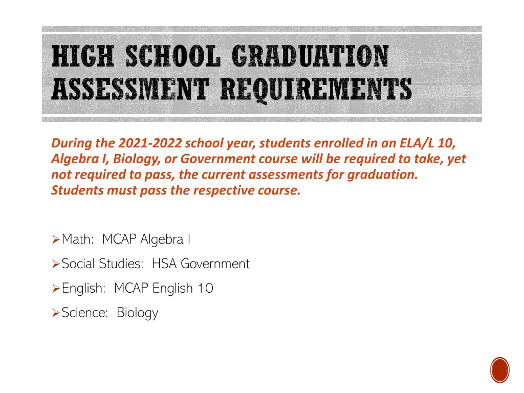 high school graduation assessment requirements