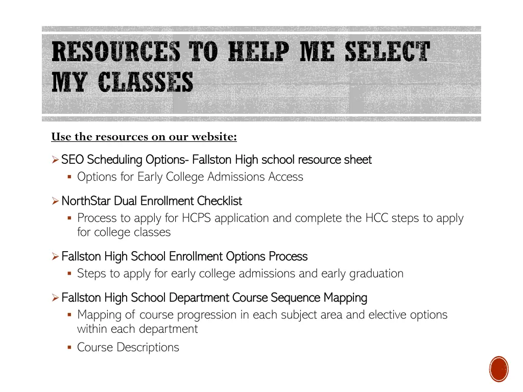 resources to help me select my classes