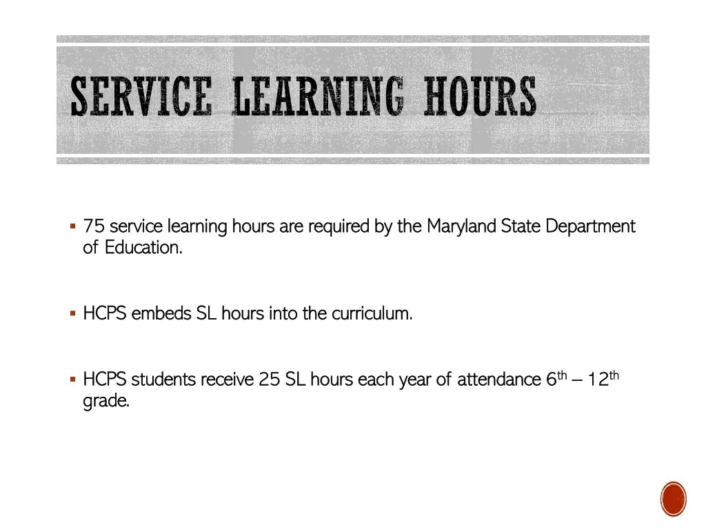 service learning hours