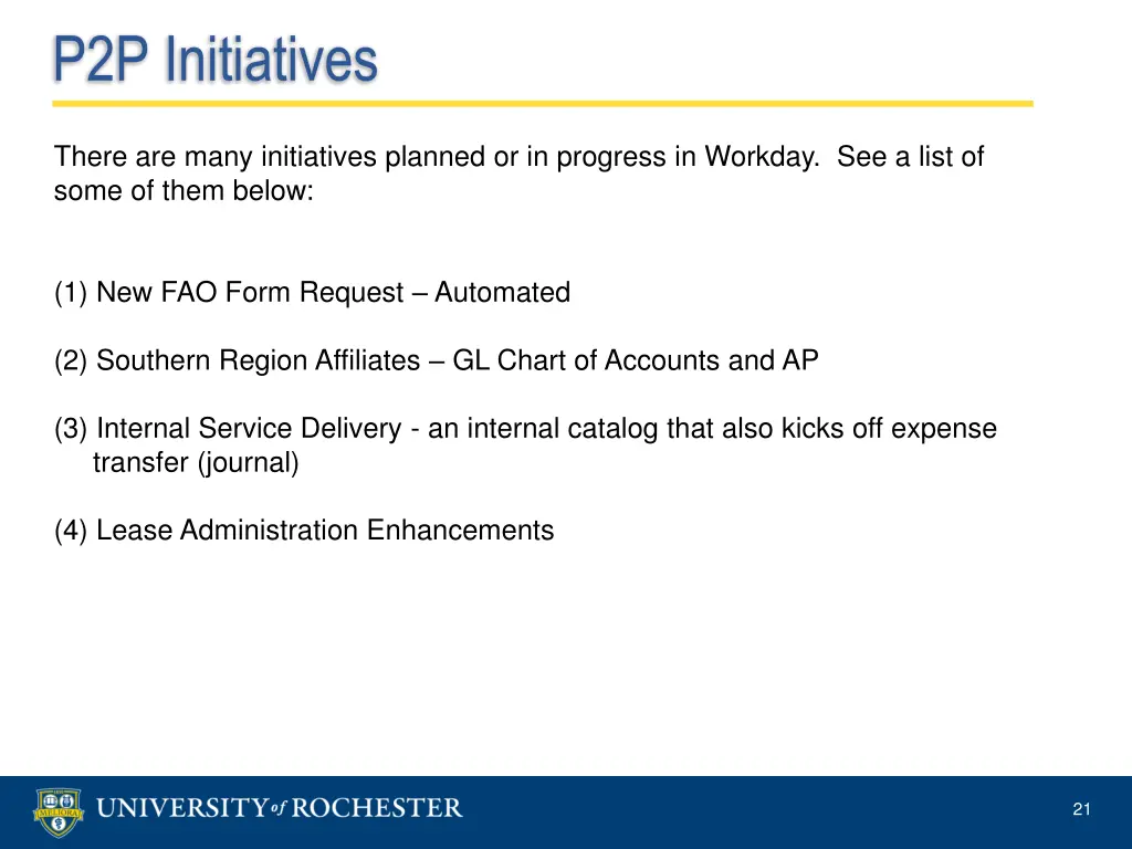 p2p initiatives