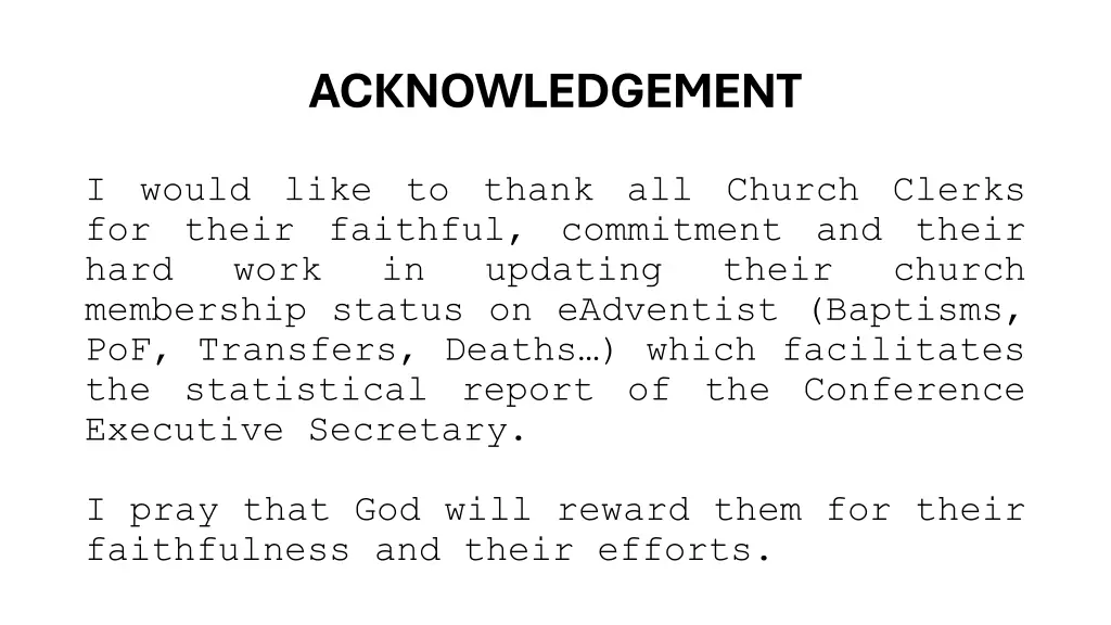 acknowledgement