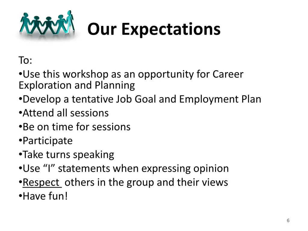 our expectations