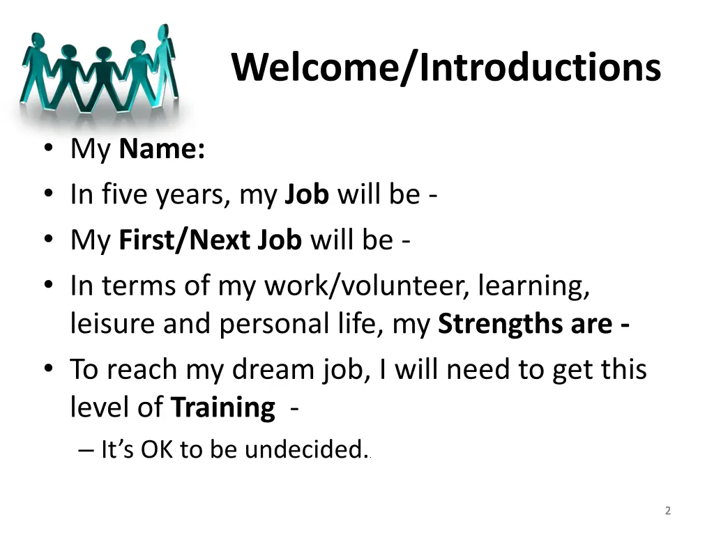 welcome introductions