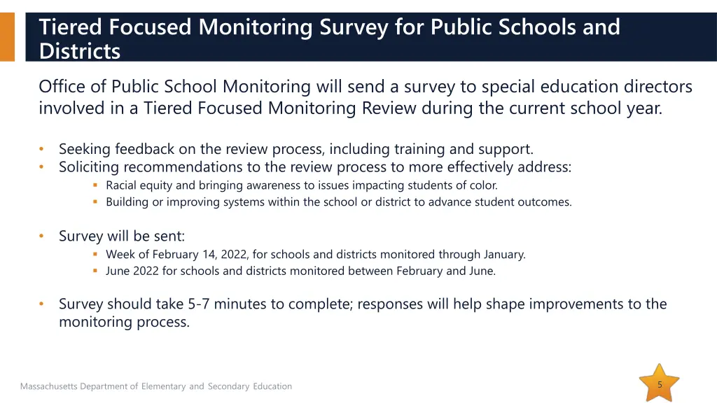 tiered focused monitoring survey for public