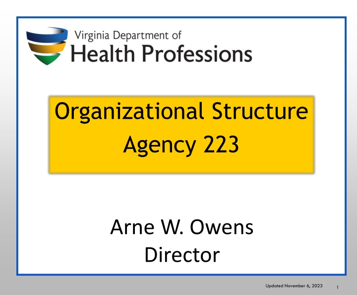 organizational structure agency 223