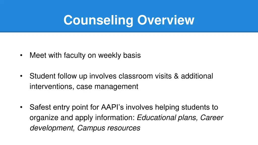 counseling overview