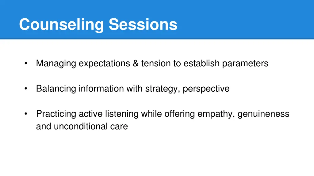 counseling sessions