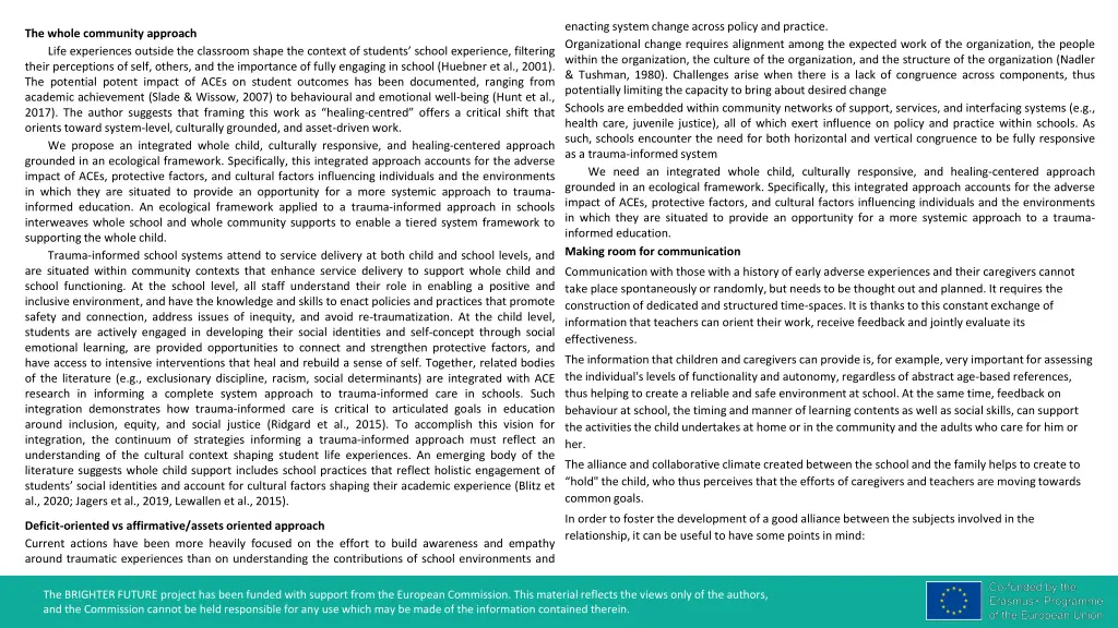 enacting systemchange across policy and practice