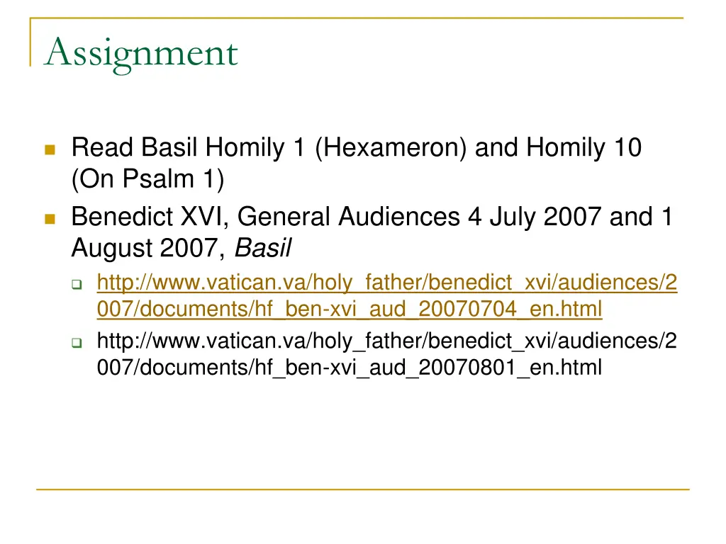 assignment
