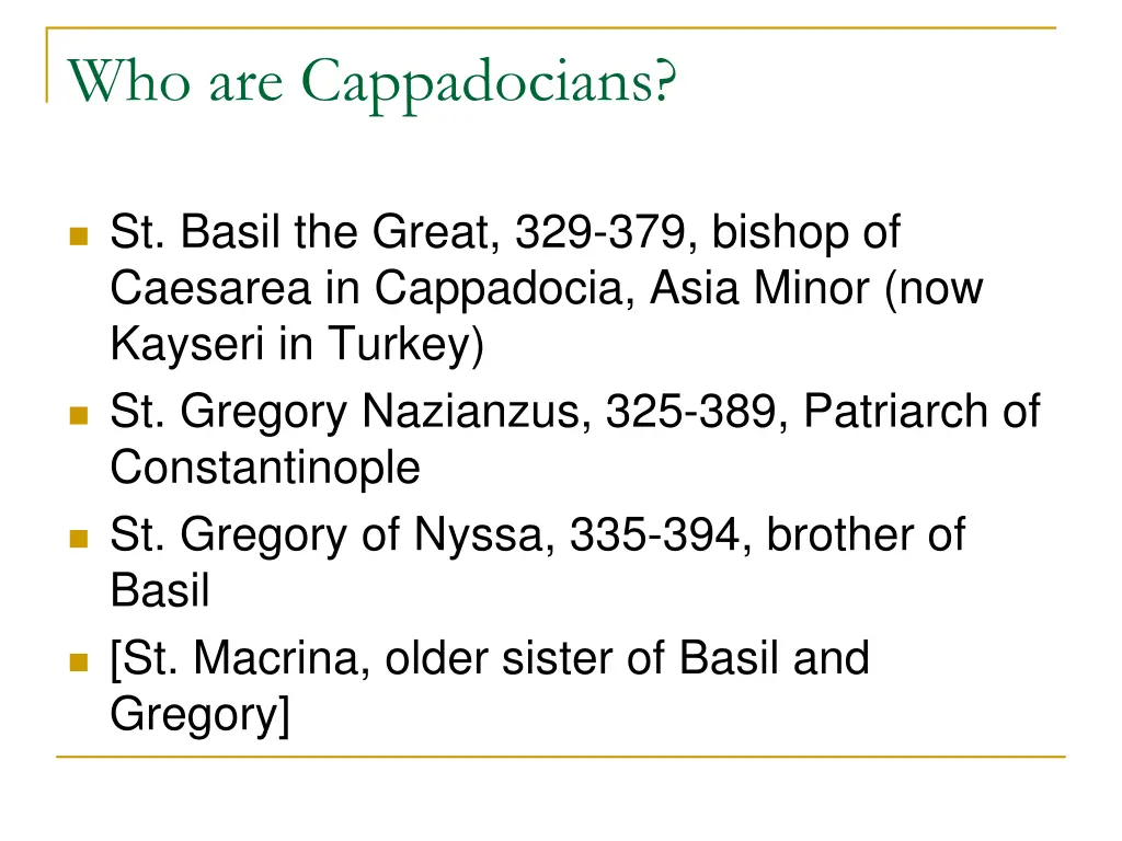 who are cappadocians