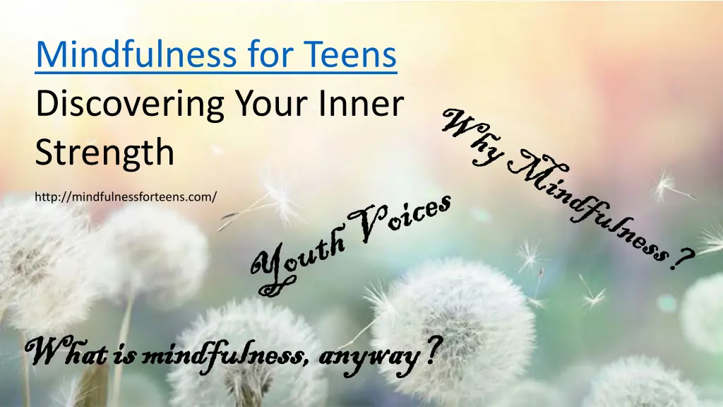 mindfulness for teens discovering your inner