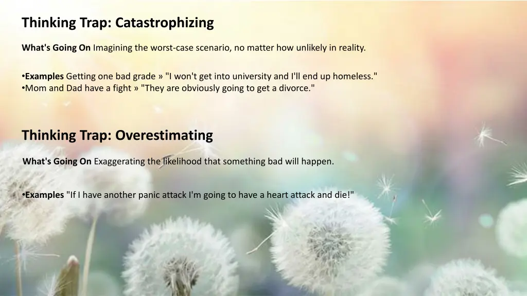 thinking trap catastrophizing