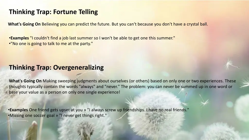thinking trap fortune telling