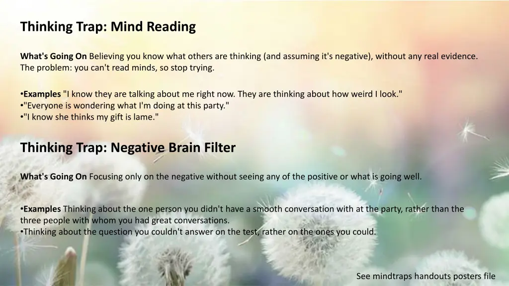 thinking trap mind reading