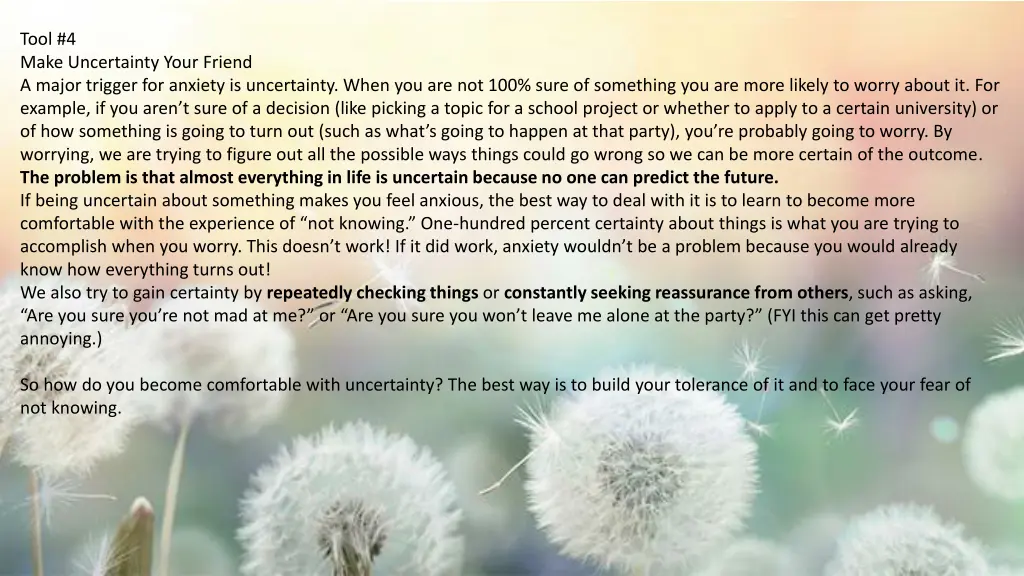 tool 4 make uncertainty your friend a major