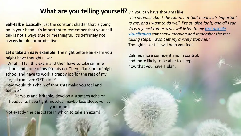 what are you telling yourself 1