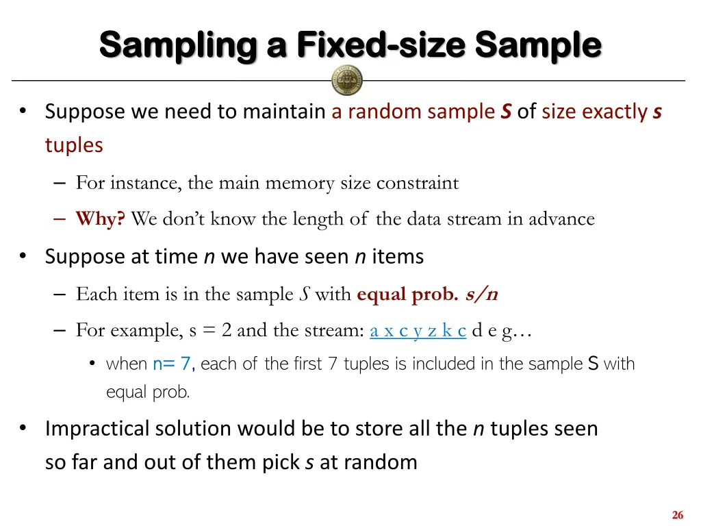sampling a fixed sampling a fixed size sample