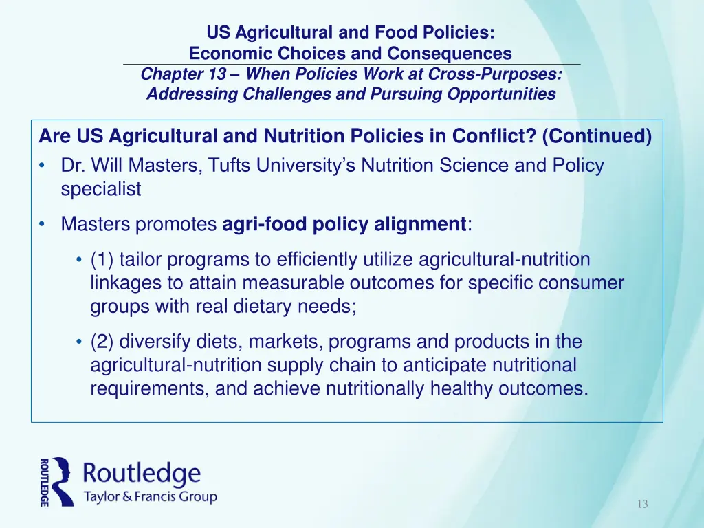 us agricultural and food policies economic 12