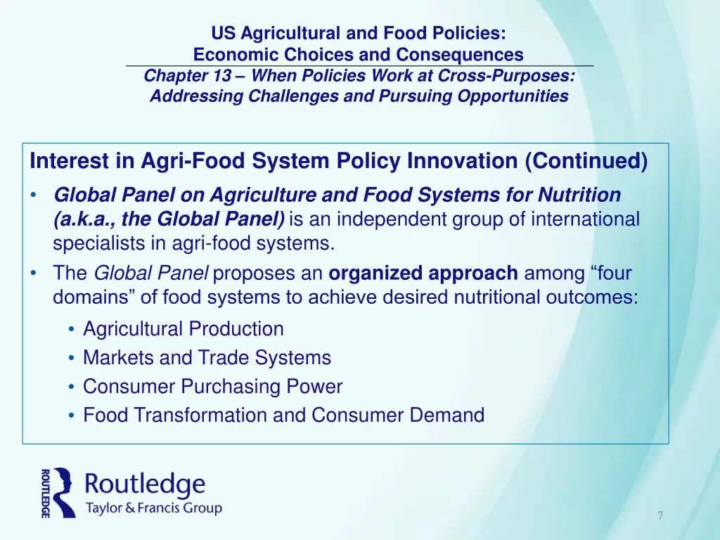 us agricultural and food policies economic 6