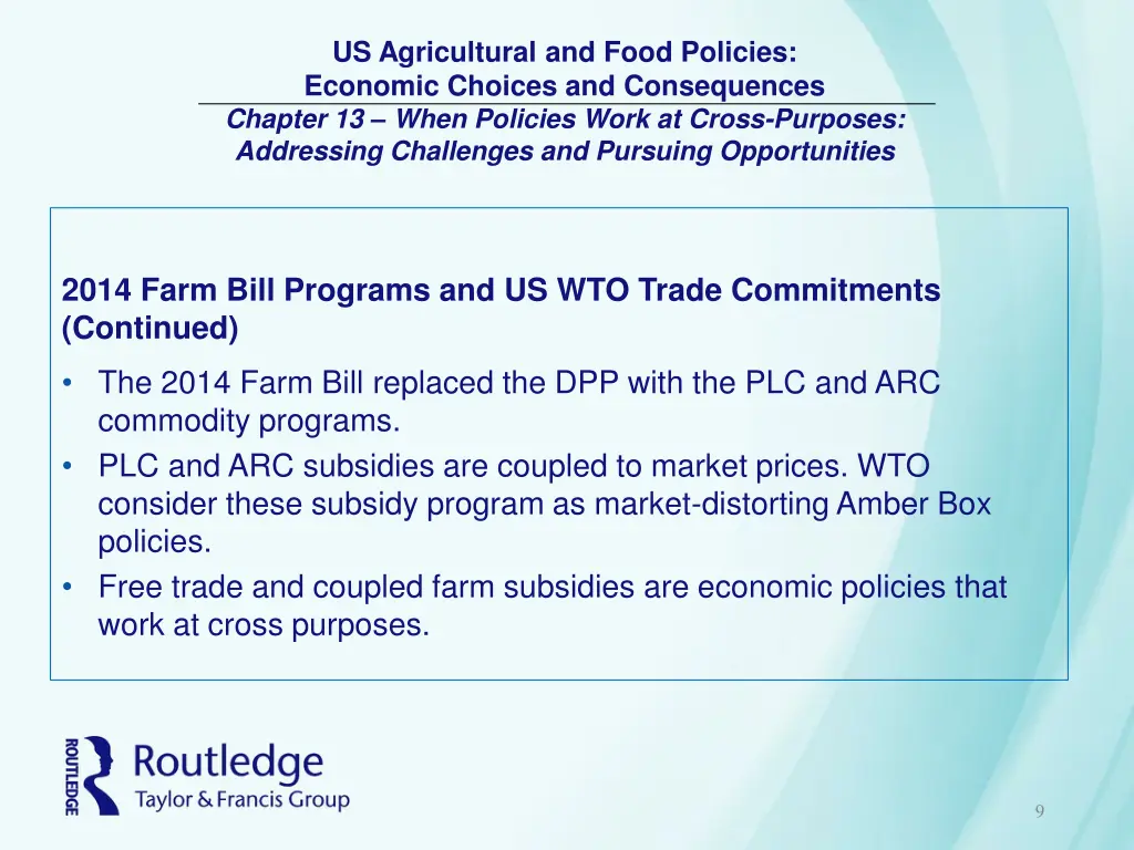 us agricultural and food policies economic 8