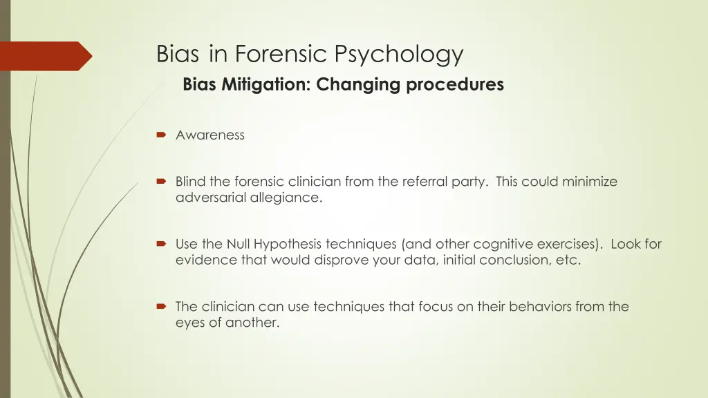 bias in forensic psychology bias mitigation 1