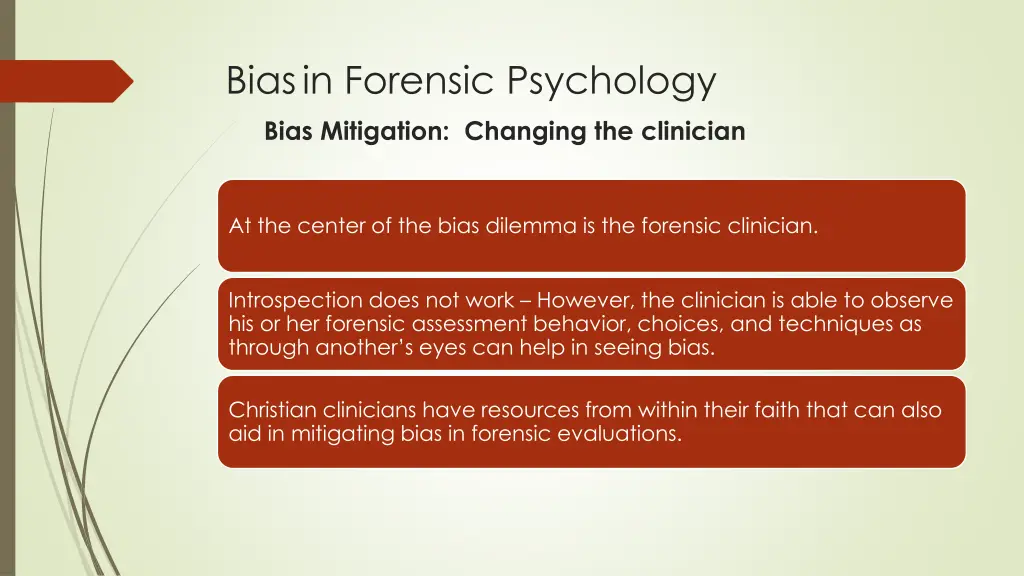 bias in forensic psychology bias mitigation 2