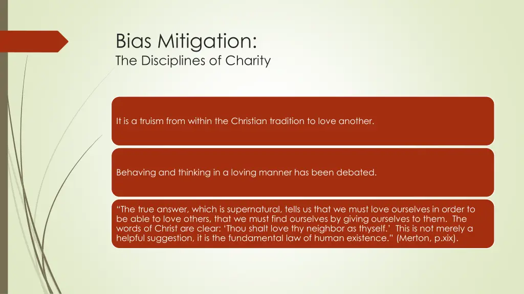 bias mitigation the disciplines of charity 1