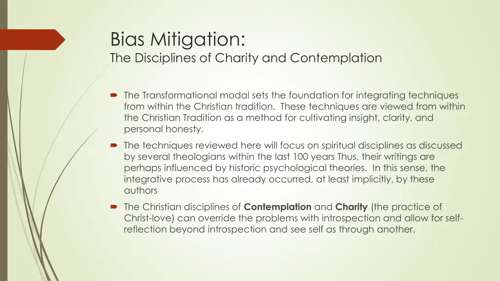 bias mitigation the disciplines of charity