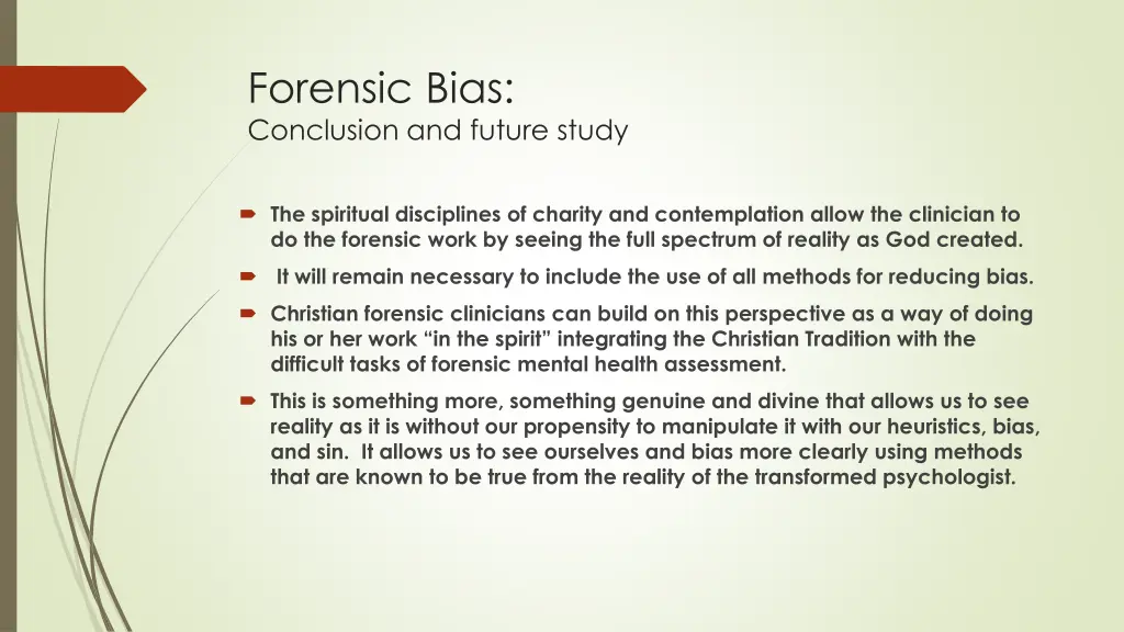 forensic bias conclusion and future study