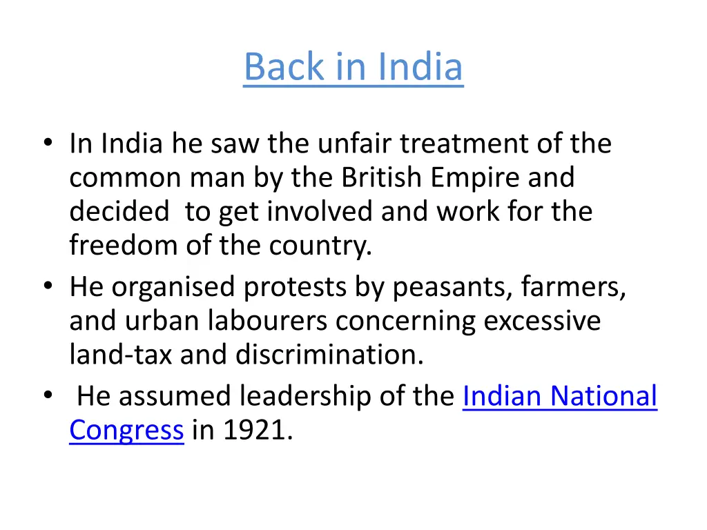 back in india