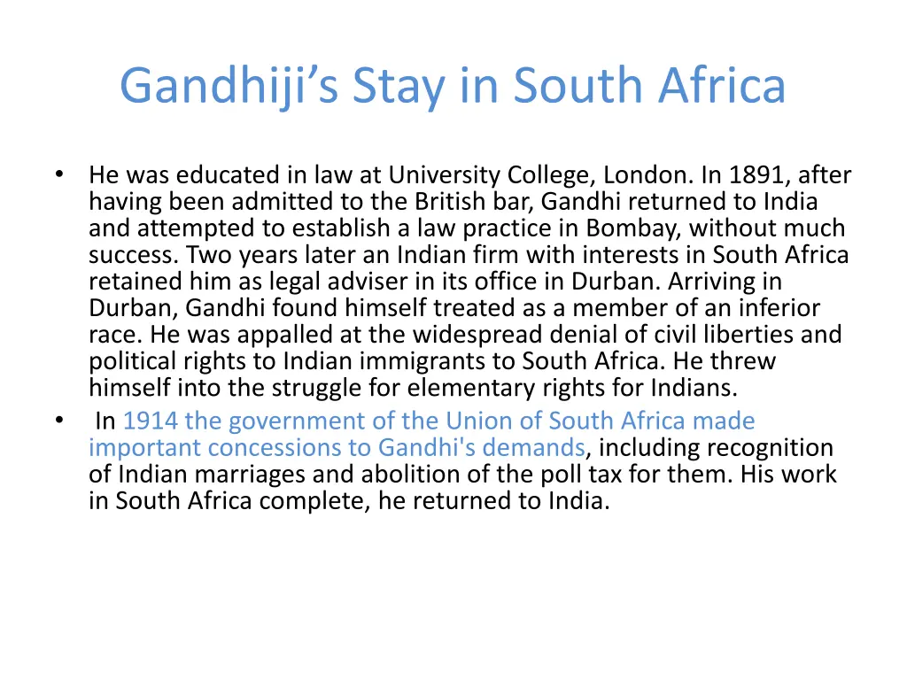 gandhiji s stay in south africa