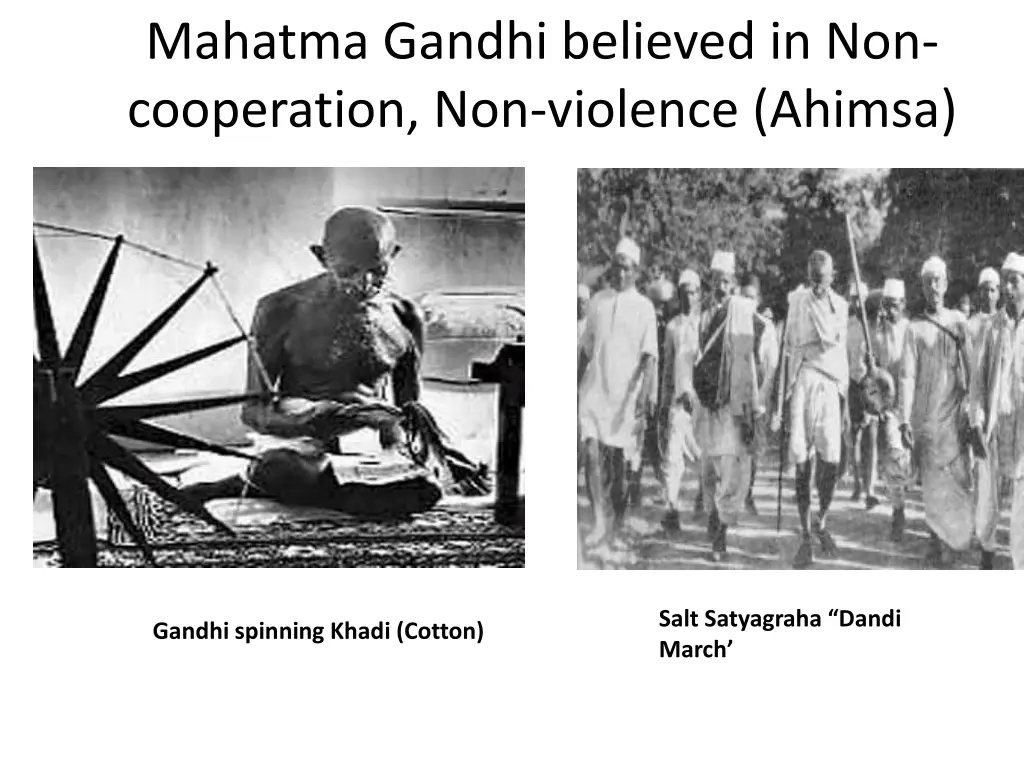 mahatma gandhi believed in non cooperation