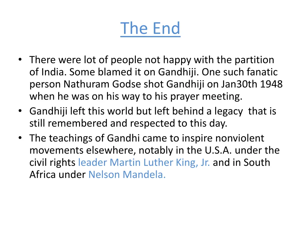 the end
