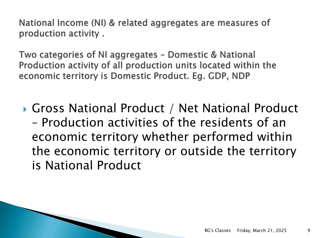 gross national product net national product