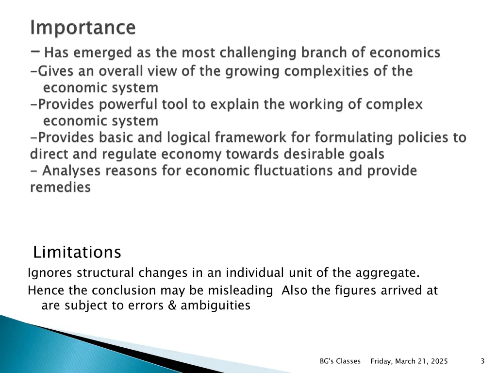 limitations ignores structural changes