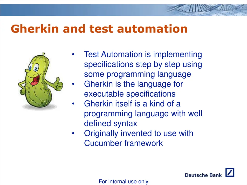 gherkin and test automation