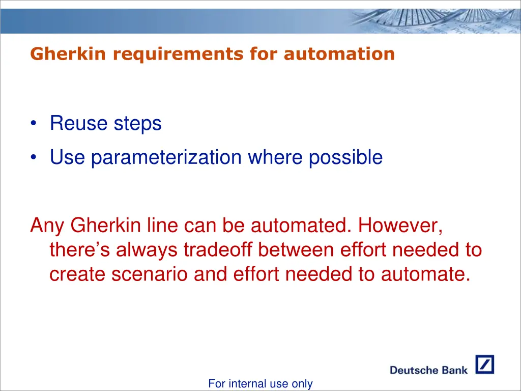 gherkin requirements for automation