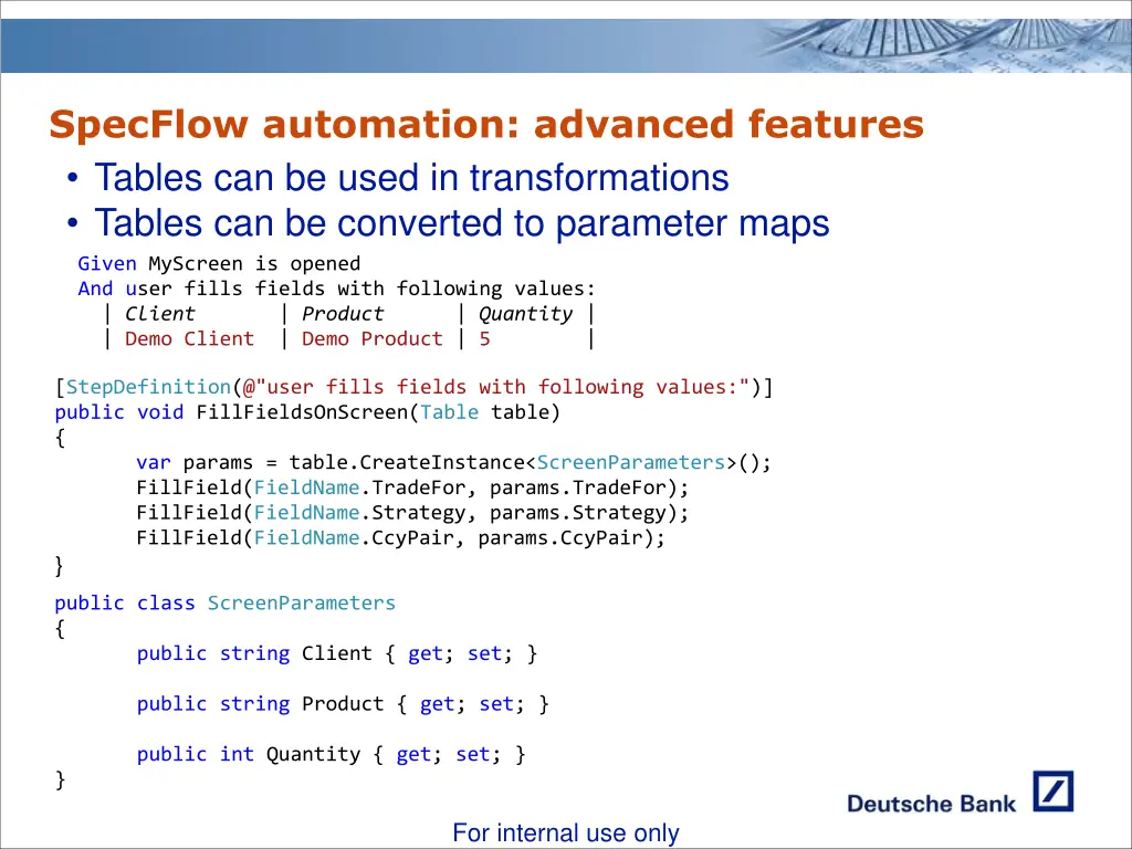 specflow automation advanced features