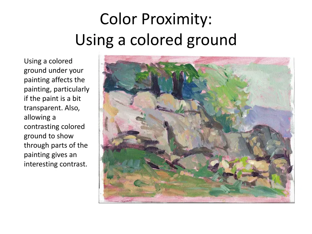 color proximity using a colored ground
