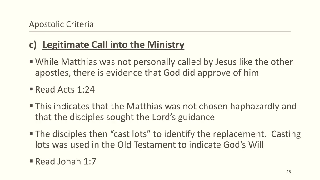 apostolic criteria 3