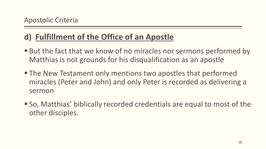 apostolic criteria 6