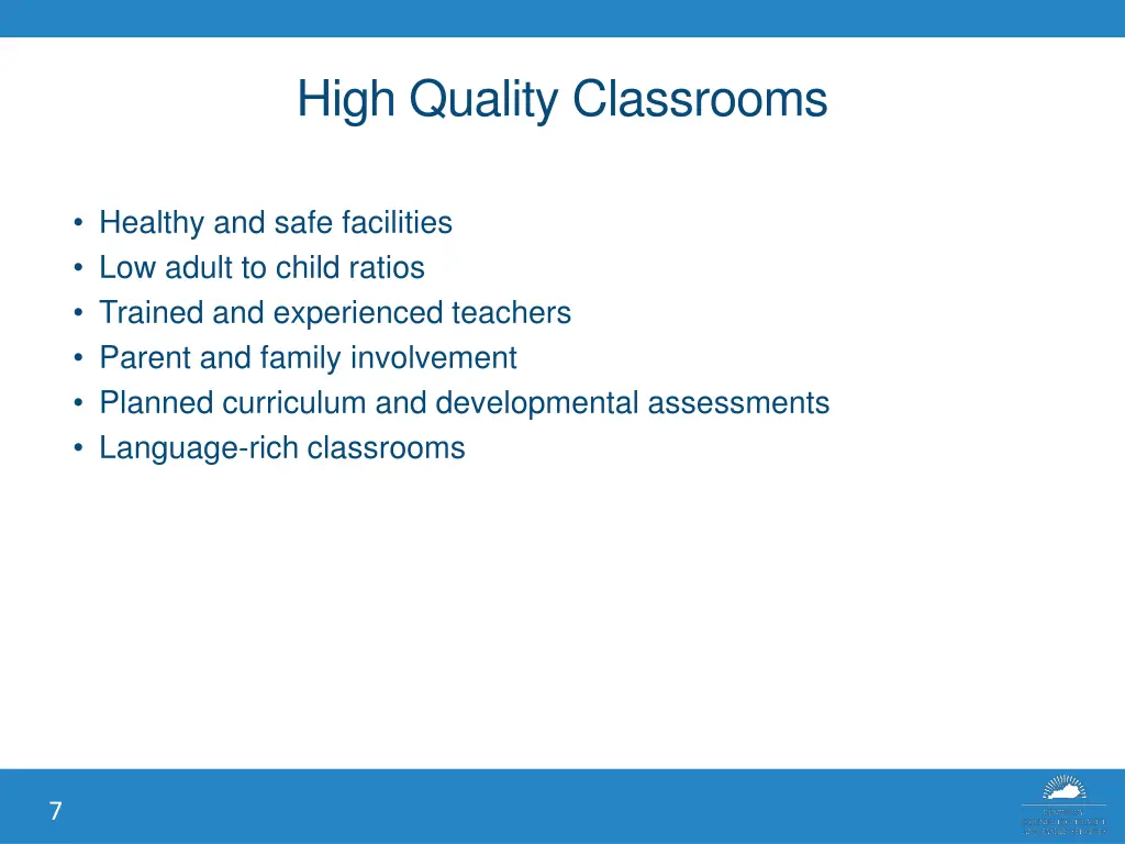 high quality classrooms