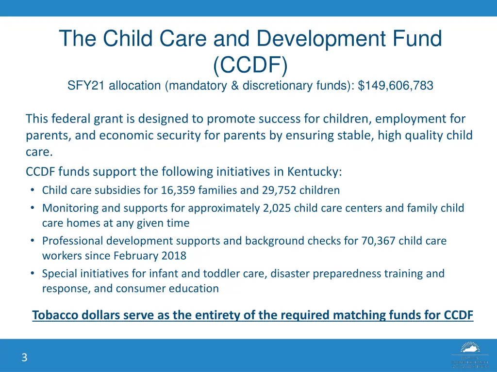 the child care and development fund ccdf sfy21