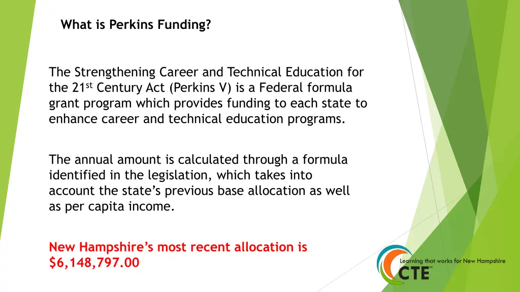 what is perkins funding