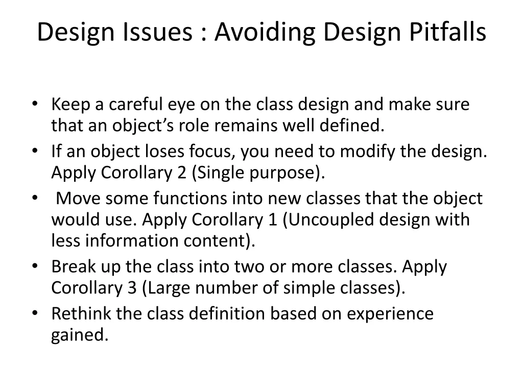 design issues avoiding design pitfalls