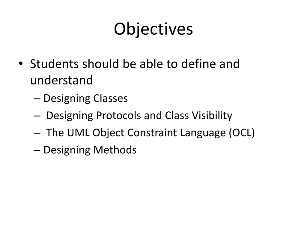 objectives